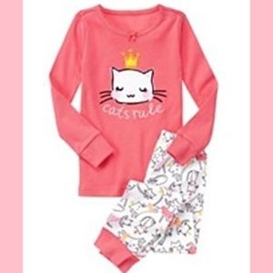 Gymboree Toddler Girl Cat Pajama 12-18 Month 4 NWT